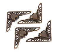 XUCHIL 4Pcs 35mm Wood Box Feet Leg Corner Protector Guard Metal Crafts Decorative Bracket for Furniture Hardware Antique Bronze Box Corner Protector