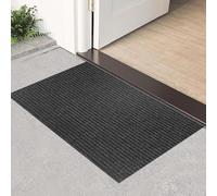 XUCHOU Dirt Trapper Mat 100 x 120 cm Absorbent, Non-Slip, Rubber Backed Dust Mat Non-Slip Entrance Rug for Entrance, Inside, Kitchen, Black