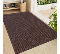 XUCHOU Dirt Trapper Mat 110 x 135 cm Heavy Duty, Non-Slippery & Stylish Floor Mat Dust Grabbing Doormats for Inside, Front Back Door, Pets and Dogs, Brown