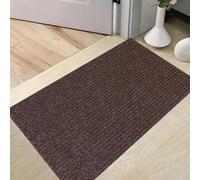 XUCHOU Dirt Trapper Mat 45 x 100 cm Absorbent, Non-Slip, Rubber Backed Dust Dirt Trapper Doormat Entrance Rug for Entrance, Inside, Kitchen, Brown