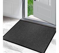 XUCHOU Dirt Trapper Mat 52 x 70 cm Non-Slippery Heavy Duty Stylish & Large Rubber Door Mat Barrier for Inside, Front Back Door, Pets and Dogs, Black