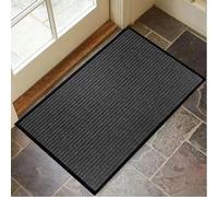 XUCHOU Dirt Trapper Mat 58 x 70 cm Non-Slippery Heavy Duty Stylish & Large Rubber Door Mat Barrier for Inside, Front Back Door, Pets and Dogs, Black