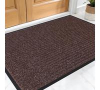 XUCHOU Dirt Trapper Mat 70 x 85 cm Non-Slippery Heavy Duty Stylish & Large Rubber Barrier Mat Entrance Rugs for Inside, Front Back Door, Pets and Dogs, Brown