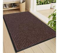 XUCHOU Dirt Trapper Mat 90 x 70 cm Heavy Duty, Non-Slippery & Stylish Floor Mat Dust Grabbing Doormats for Inside, Front Back Door, Pets and Dogs, Brown