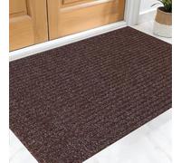 XUCHOU Dirt Trapper Mat 90 x 90 cm Non-Slippery Heavy Duty Stylish & Large Rubber Barrier Mat Entrance Rugs for Inside, Front Back Door, Pets and Dogs, Brown