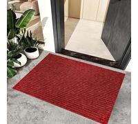 XUCHOU Door Mat Indoor 40 x 110 cm Non-Slippery Heavy Duty Stylish & Large Rubber Non-Slip Doormats Inside for Back & Front Door, Patios, Red