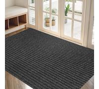 XUCHOU Door Mat Indoor 50 x 100 cm Absorbent, Non-Slip, Rubber Backed Dust Floor Mats Kitchen Rugs for Entrance, Inside, Kitchen, Black