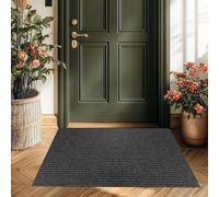XUCHOU Indoor Door Mat 85 x 85 cm Absorbent, Non-Slip, Rubber Backed Dust Mat Non-Slip Entrance Rug for Back & Front Door, Patios, Black
