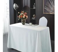 XUCHOU Rectangle Tablecloth 160 x 280 cm Machine Washable Table Cloth Waterproof Tablecloth Polyester Made to Measure for Dinning, White