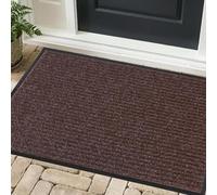 XUCHOU Washable Dirt Trapper Door Mats 95 x 70 cm Heavy Duty, Non-Slippery & Stylish Floor Mat Super Absorbent Entrance Mats for Inside, Front Back Door, Pets and Dogs, Brown