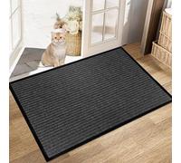 XUCHOU Washable Door Mats Indoor Outdoor 100 x 75 cm Non-Slippery Heavy Duty Stylish & Large Rubber Floor Mats Kitchen Rugs for Entrance, Inside, Kitchen, Black