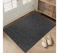 XUCHOU Washable Door Mats Indoor Outdoor 42 x 140 cm Heavy Duty, Non-Slippery & Stylish Floor Mat Door Mat Barrier for Back & Front Patios, Black