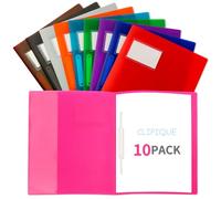 XUCHUN A4 Presentation File Folder Project Folders, a Set of 10, Made of Tear-Resistant Waterproof Plastic, A4 Letter Size Project Organizer for School, Office, Home, Business