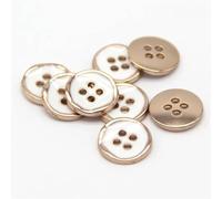 XUCZHAI 11mm Small Kids Shirt Gold Metal Buttons For Clothes Women Cuff Collar Decorative 2 4 Holes Sewing Accessories(4 Golden White)