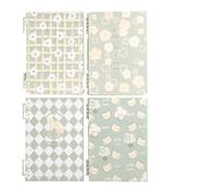 XUCZHAI B5 Loose-leaf Book Notebook Cute A5 Hand Ledger Cores Reusable Notepad Horizontal Line(Random 1book-07,A5)