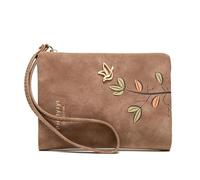 XUCZHAI Fashion Fresh Flower Small Wallet Women Soft Leather Ladies Purses Short Female Wallet Girl with Wristlet(Brown)