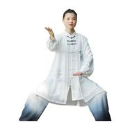 XUCZHAI Long-Sleeved Gradient Color Tai Chi Suit Practice Picture Martial Arts Performance Set(Three-piece set A,M)