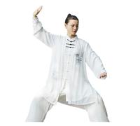 XUCZHAI Long-Sleeved Gradient Color Tai Chi Suit Practice Picture Martial Arts Performance Set(Three-piece set B,XXL)