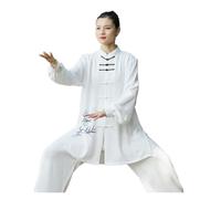 XUCZHAI Long-Sleeved Gradient Color Tai Chi Suit Practice Picture Martial Arts Performance Set(Two-piece set B,M)