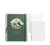 XUCZHAI Loose-leaf Book Removable Simple B5 Grid Notebook Retro Literary Office Stationery(C grid)