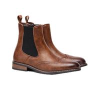 XUCZHAI Men's Boots Luxury Brand Leather Chelsea Ankle Boot Classics Business Casual Formal Botas Masculinas(Natural,48)