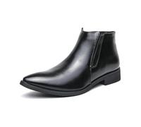 XUCZHAI Men's Shoes Chelsea Boots Version Of All Stylish(Black,45)