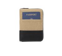 XUCZHAI Retro Men's and Women's Passport Bag Multifunctional Cover Family Pack PU PassportHolder Travel Accessories(-KhakiBlack)