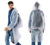 XUCZHAI Reusable Transparent EVA Long Raincoat Men Women Waterproof Rainwear Outdoor Jacket Unisex Cycling Hiking Rain Gear Coat(Clear,L)