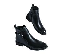 XUCZHAI Simple Atmospheric Leather Boots Business And Leisure Chelsea Men's Soft Versatile Men Shoes(Black,38)