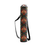 XUCZHAI Woman Yoga Bag Yoga Mat Bag Men Sports Mat Bag Printed Canvas Drawstring Yoga Bag Outdoor Pilates Fashion Fitness Bag(Black)