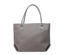 XUCZHAI Women's Woven Pattern Tote Bag Elegant PU Leather Handbag Vintage Large Capacity Trending Houlder Bags(Grey)