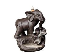 XUDREZ Cute Elephant Backflow Incense Holder Ceramic Waterfall Backflow Incense Burner Incense Cone Holder Home Decor Gift with 20pcs Cones