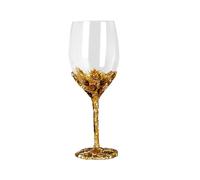 XUDREZ Painted Enamel Flower Lead-Free Wine Glasses,320ml/10.8 OZ Red/White Crystal Wine Glasses Gold