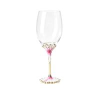XUDREZ Painted Enamel Flower Wine Glasses 320ml Red White Pink | Lead-Free