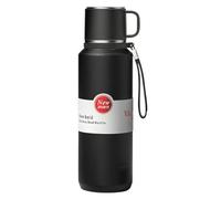 XUDREZ Thermal Flask, Leakproof Stainless Steel Metal Insulated Water Bottle, Double Wall Vacuum Flask for Hot and Cold Drink, Coffee Mug for Gym Travel Sport Hiking (Black,1000ml)