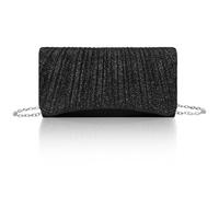 XUDREZ Women Clutch Bag, Glitter Envelope Handbag With Detachable Chain Strap, Elegant Sequins Evening Clutch Purse for Women Wedding Prom Cocktail Party Gifts (Black)