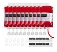 XUDUOO 10 Pack Halloween Blood Bag for Drinks, Drink Pouches for Halloween Festivals, 250ML Novelty Halloween Drinking Pouch Bag for Zombie Vampire Party, with Funnel and Hooks