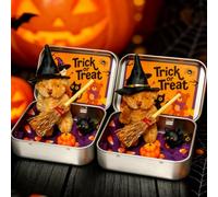 XUDUOO 2PCS Halloween Bear in a Box, Pocket Little Bears Hug for Kids, Emotional Support Gifts, Mini Plush Witch Bear with Pumpkin, Broom & Cat, Positive Gifts for Kids, Friends, Family