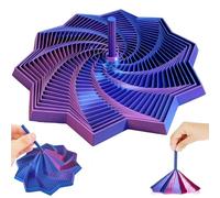 XUDUOO 3D Printed Fidget Toy, Expanded Sensory Fidget Star, 11cm Spiral Honeycomb Hexagon Stress Relief Fidget Toy with Handle, Hexagon Spiral 3D Star, Push Play Spinner Gift for Adults Kids