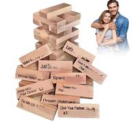 XUDUOO Couples Games Lust Tumbling Tower Games for Adults, 48 Pieces Wooden Naughty Game, Indoor Party Fun, Valentine Stacking Blocks Gifts for Adults Night Party Game