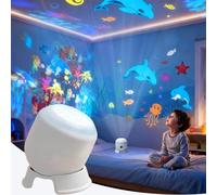 XUDUOO Dynamic Rotating LED Projector Light, Kids Night Light Projector, Ocean Projector with 360 Rotating, Gifts for Boys and Girls Birthday, Christmas, LED Atmosphere Light for Bedroom, Party, Home