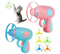 XUDUOO Interactive Cat Toys, Flying Disc Launcher Toy with Shooters & Flying Disc, Cat Fetch Toy for Kitten Puppy Chasing, Hunting and Exercise Training for Indoor and Outdoor Play