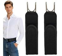 XUDUOO No Buckle Belts For Men Women, 2 Pieces Buckless Belt, Metal Hook Elastic Belt, Adjustable Side Belt, Invisible Stretch Belts, Quick Release Belts for Jeans/Shirts (A)
