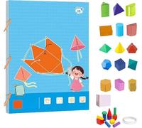 XUDUOO Pull String 3D Geometry Learning Book, Geometry for Beginners with 15 Solids Geometric Models, Space Thinking Training Game, DlY Educational Toys for Kids Ages 5-12