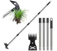 XUDUOO Weed Puller Tool, 2-in-1 Gardening Hand Tools Weeds Remover, 150cm Long Handle Weed Remover Tool, Hoe Garden Tool Heavy Duty Weeding Pull for Yard, Lawn, Patio, Garden