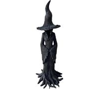 XUDUOO Witch Statue Gothic Home Decor, Halloween Decorations, 20CM Resin Witch Figure, Halloween Ornaments Desktop Sculpture, Gothic Gifts for Women Men