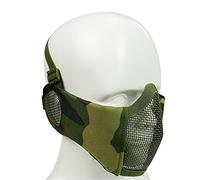 XUE Half Face Airsoft Mask Camo with Ear Protection Steel Mesh Tactical Lower Face Protective Mask For Wargame Halloween (10 Camouflage Color)