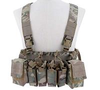 XUE Tactical Chest Rig Airsoft Vest Harness with 5.56 9mm Magazine Pouches for Paintball Military Camouflage