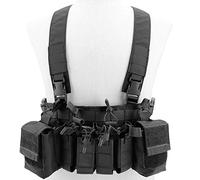 XUE Tactical Chest Rig Airsoft Vest Harness with 5.56 9mm Magazine Pouches for Paintball Military Camouflage