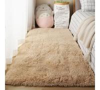 XUEDNGM Living Room Rug Bedroom Rugs 60 x 130 cm(24 x 51inch) Modern, Fluffy, Non-Slip Underside, Easy Care Modern Luxury Shaggy Rug Washable Throw Rug for Living Room Bedroom, Camel